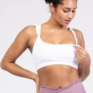 Sweat & Milk Madison White Nursing Sports Bra